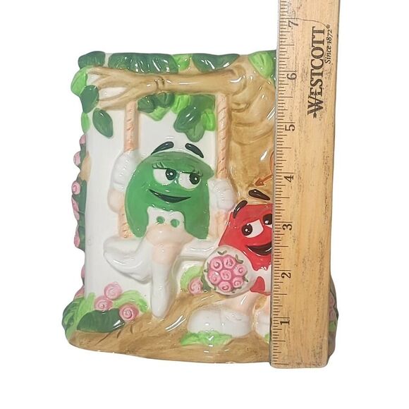 Mars M & M Candy Flower Vase or Planter FTD Green M on Swing R + G - Picture 8 of 9